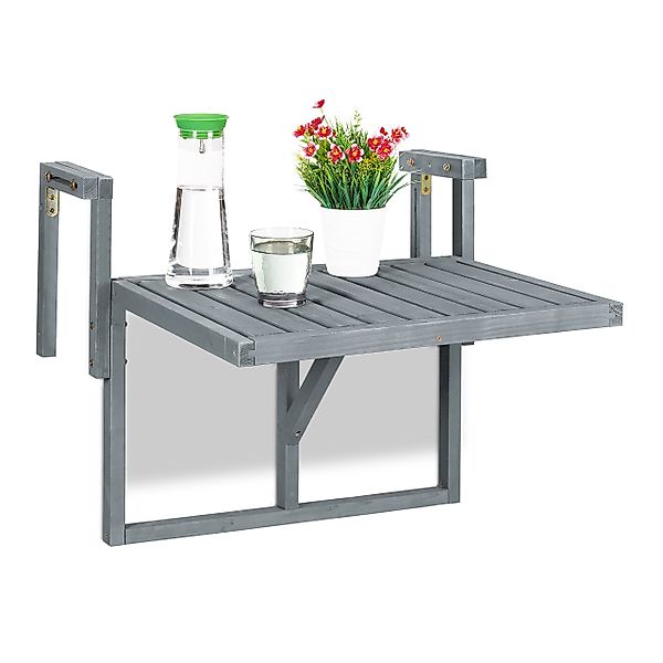 relaxdays Balkonhängetisch Balkon Hängetisch in Grau günstig online kaufen