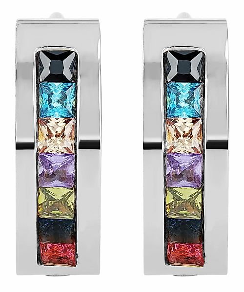 Adelia´s Klappcreolen "Damen Ohrringe – Klappcreole aus Edelstahl mit Stras günstig online kaufen