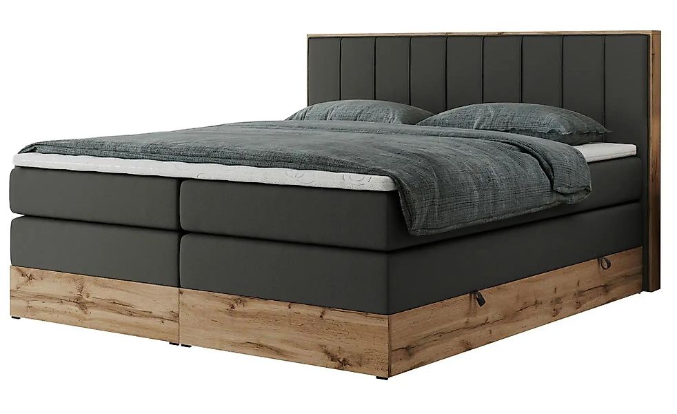 Boxspringbett mit Bettkasten Bellissimo King ¦ grau ¦ Maße (cm): B: 148 H: günstig online kaufen