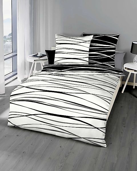 Kaeppel Wendebettwäsche "Motion" 3 Stk. tlg. Mit feinen Wellenlinien günstig online kaufen