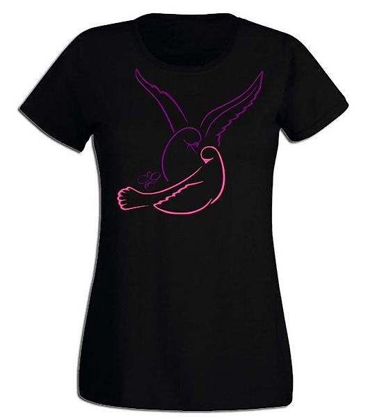 G-graphics T-Shirt Damen T-Shirt - Turteltauben Pink-Purple-Collection, mit günstig online kaufen