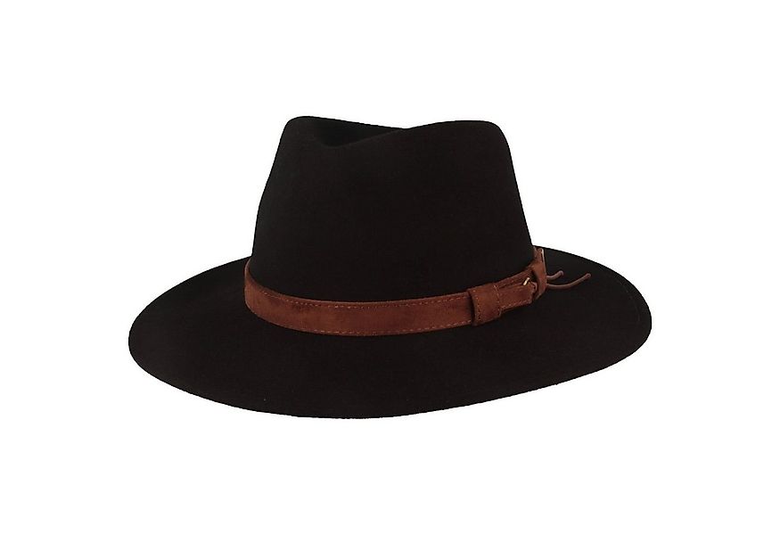 Breiter Filzhut rollbar aus Wollfilz mit Fransen günstig online kaufen