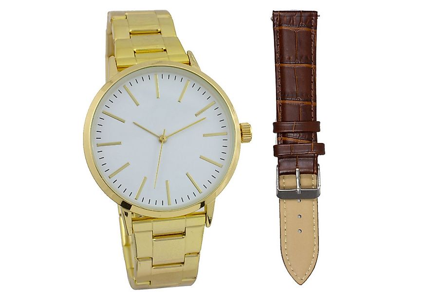 Quarzuhr Herrenarmbanduhr mit Metallarmband und Wechselarmband günstig online kaufen