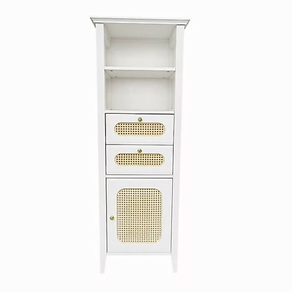 IDEASY Hochschrank Wohnzimmervitrine mit Rattan, lackierte Oberfläche, MDF günstig online kaufen