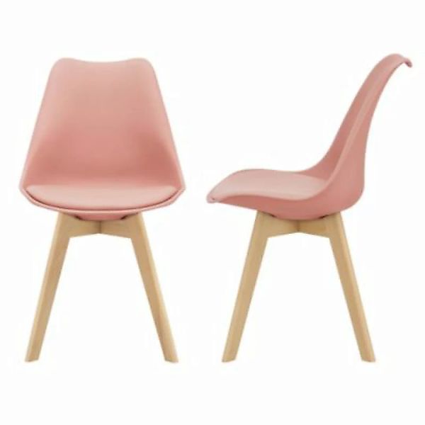 en.casa Polsterstühle Esszimmerstühle 2er Set aus Kunstleder Design Stuhl i günstig online kaufen