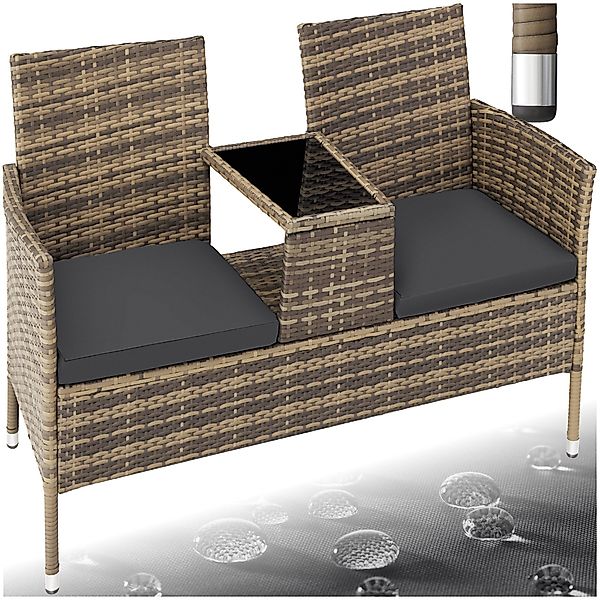 tectake Rattanstuhl Rattan Gartensitzbank (Set, 1 günstig online kaufen