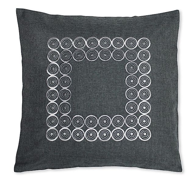 Haus und Deko Kissenbezüge Kissenhülle Retro Leinenoptik bestickt Kissenbez günstig online kaufen