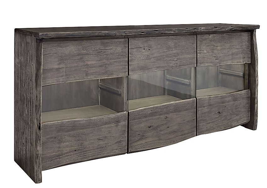 Massivmoebel24 Sideboard (Sideboard Akazie 191x45x96 grau günstig online kaufen