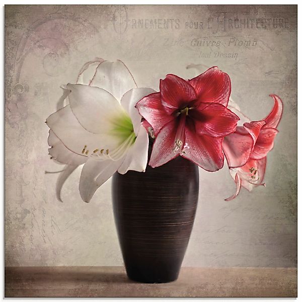 Artland Glasbild "Amaryllis Vintage I", Blumen, (1 St.), in verschiedenen G günstig online kaufen