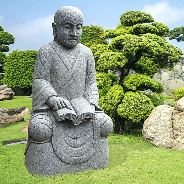 Gartenfigur Shaolin Mönch Kamarhati Mit Buch günstig online kaufen