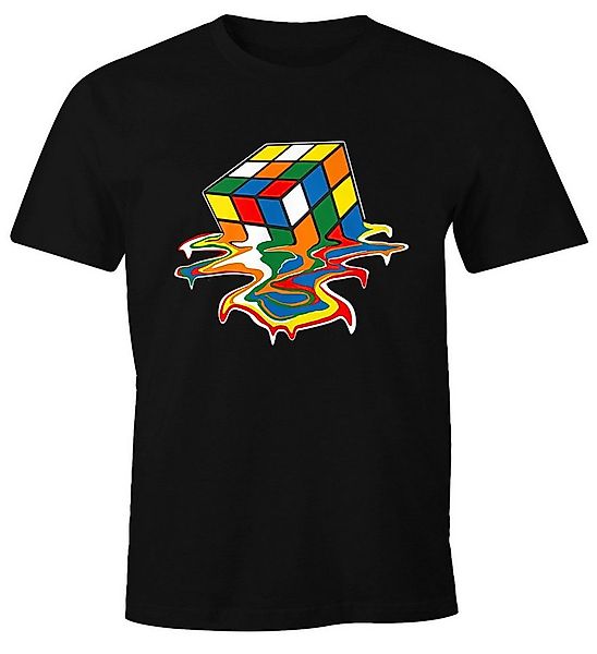 MoonWorks Print-Shirt Herren T-Shirt Zauberwürfel 80er Jahre Retro Rubik Cu günstig online kaufen