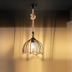 BlingBin Pendelleuchte Retro Hanfseil Pendelleuchte, E27 günstig online kaufen