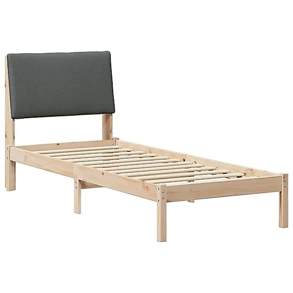 vidaXL Bettgestell Braun und Dunkelgrau 75 x 190 cm Massivholz Kiefer 87879 günstig online kaufen