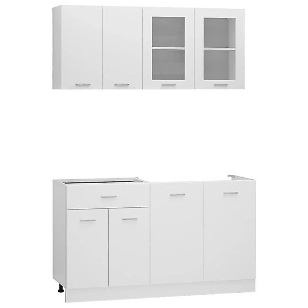 DOTMALL Aufsatzschrank 4-tlg. Küchenzeile Weiß Holzwerkstoff günstig online kaufen
