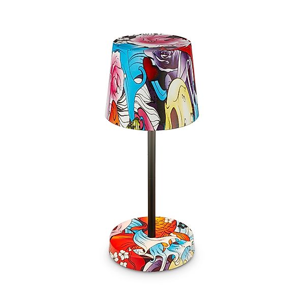 Brilo Akku Tischleuchte Piha Touch Dimmbar 26 cm Graffiti Motiv günstig online kaufen