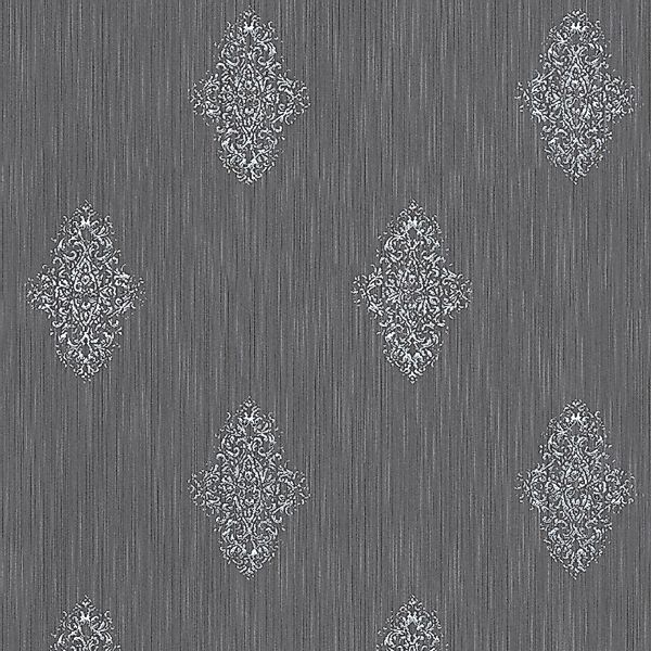 Bricoflor Neobarock Tapete in anthrazit Graue Ornament Tapete mit Muster un günstig online kaufen