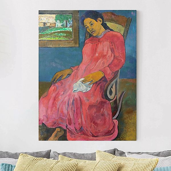 Leinwandbild Kunstdruck - Hochformat Paul Gauguin - Melancholikerin günstig online kaufen