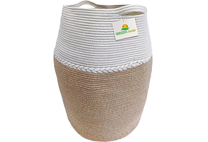 WIESEN.design Wäschekorb Jamila Ø46/39xH65cm 105L, 100% Baumwolle, Aufbewah günstig online kaufen