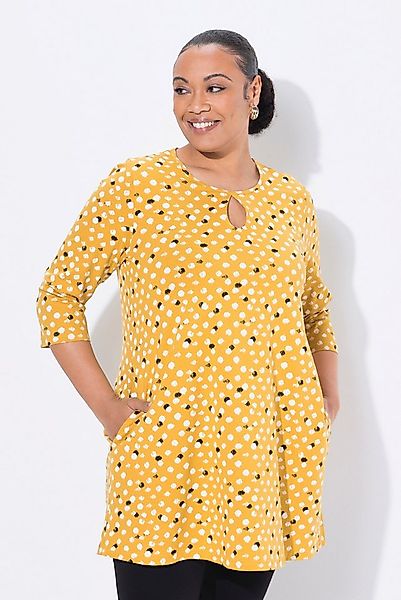 Ulla Popken Longshirt Longshirt Punkte A-Linie Rundhals 3/4-Arm günstig online kaufen