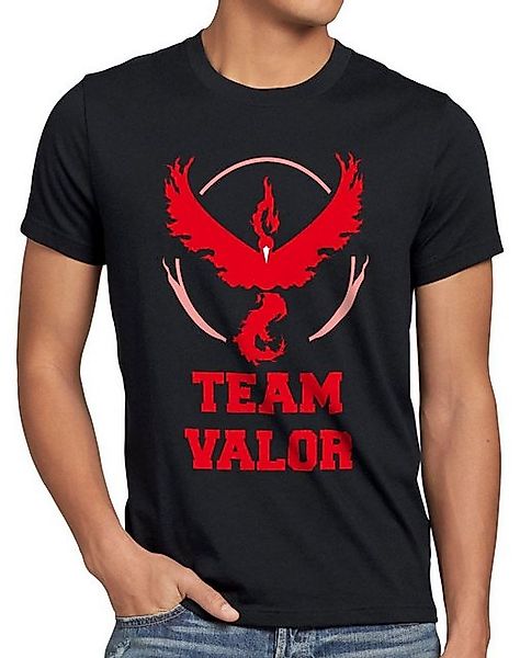 style3 T-Shirt Team Valor pokemon go Rot Red Wagemut arena game go kampf po günstig online kaufen