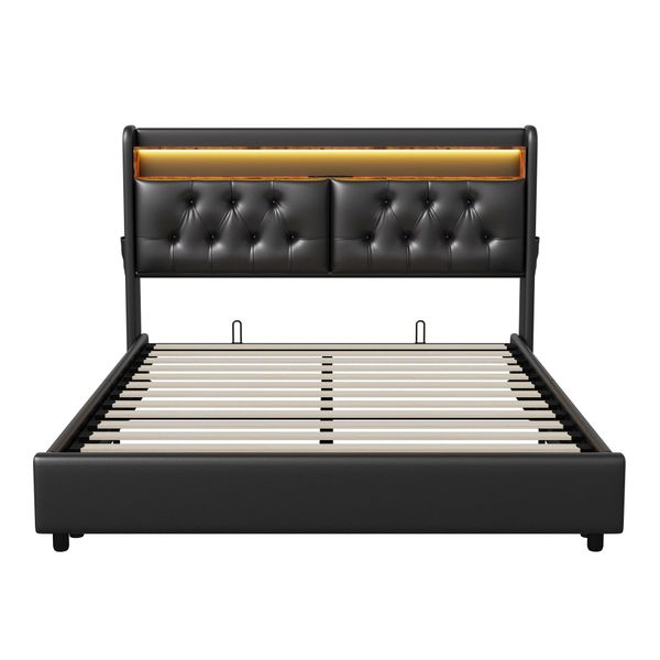 Furnishings Home Polsterbett Stauraumbett LED Doppelbett günstig online kaufen