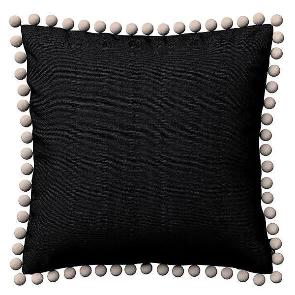 Kissenhülle Wera mit Bommeln, schwarz, 45 x 45 cm, Etna (705-00) günstig online kaufen