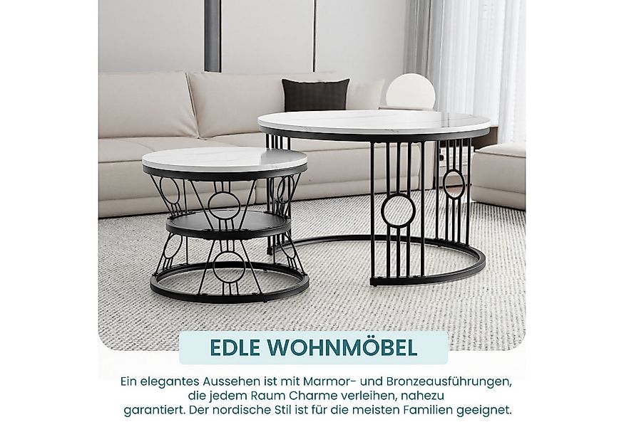 HAUSS SPOLE Couchtisch 2er-Satztisch Beistelltisch stapelbarer Sofatisch mi günstig online kaufen