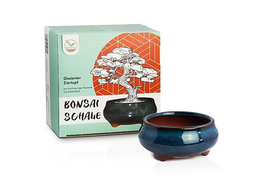HappySeed Pflanzschale Bonsai Schale aus Keramik in Marineblau - 9,5 x 4,5 günstig online kaufen