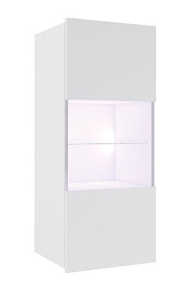 Lomadox Vitrine CAIRNS-132 in weiß Hochglanz, günstig online kaufen