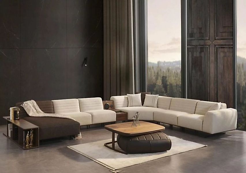 JVmoebel Ecksofa Luxus Ecksofa U-Form Polster Sofa Couch Wohnzimmer Möbel T günstig online kaufen
