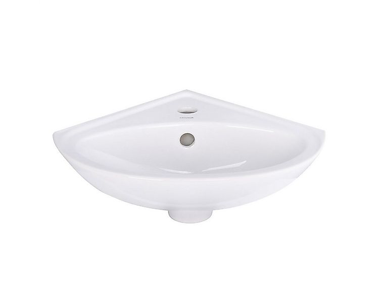Belvit Waschbecken BV-WBE1001 aus Keramik – Eckwaschbecken mit Hahnloch Wan günstig online kaufen