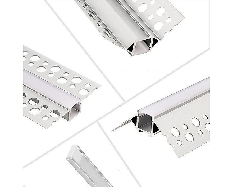oyajia LED-Stripe-Profil 2x LED Aluprofil Aluminium Profile Alu Schiene Lei günstig online kaufen