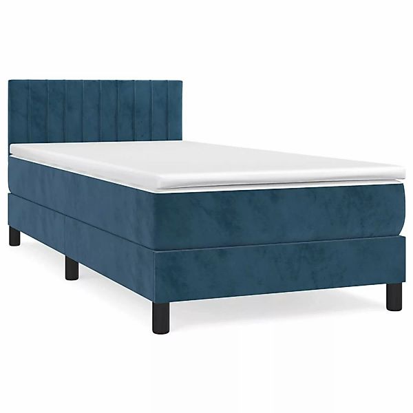 vidaXL Boxspringbett mit Matratze Dunkelblau 100x200 cm Samt1396528 günstig online kaufen