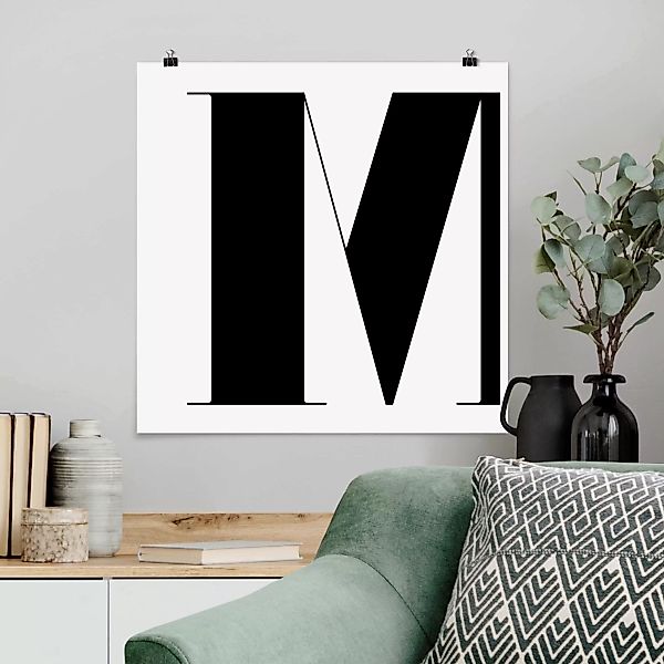 Poster - Quadrat Antiqua Letter M günstig online kaufen