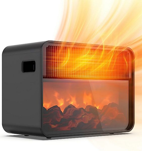 Teendow Heizlüfter Keramik heizlüfter leise, 3D Kaminflammeffekt, heizung e günstig online kaufen