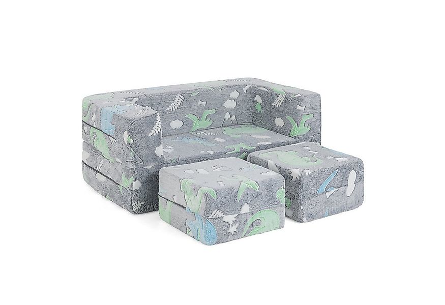 COSTWAY Kindersofa, im Dunkeln leuchtendes Spielsofa, mit abnehmbarem Bezug günstig online kaufen