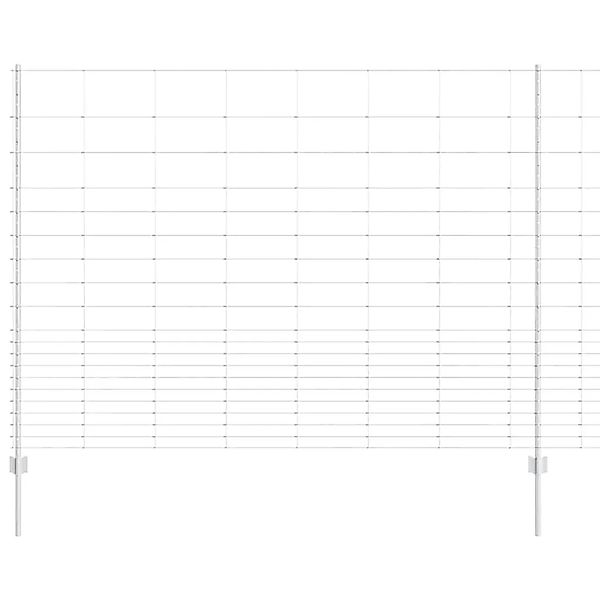 vidaXL Zaun mit Pfosten Silber 1,6 x 25 m Stahl 3337139 günstig online kaufen