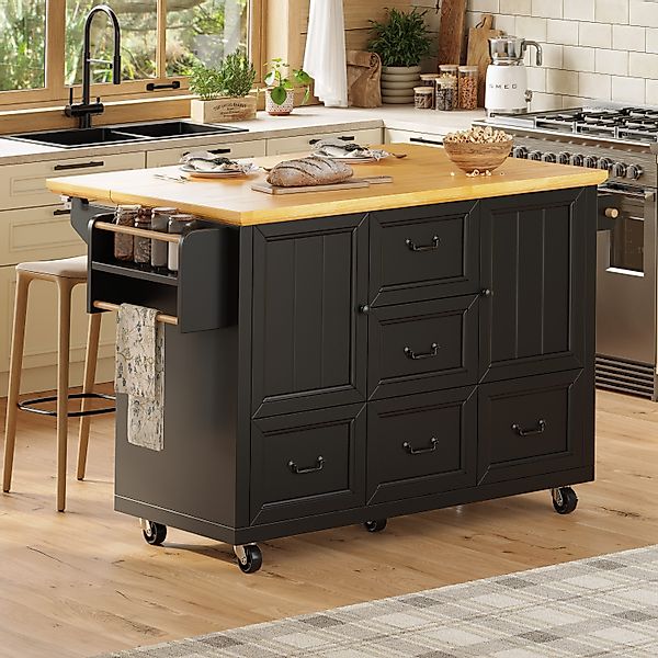 REDOM Küchenwagen Kücheninsel mit erweiterbarer Arbeitsplatte, günstig online kaufen