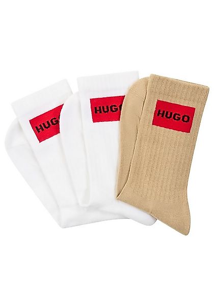 HUGO Freizeitsocken 3P QS RIB LABEL (Packung, 3-Paar, 3er) mit kontrastfarb günstig online kaufen