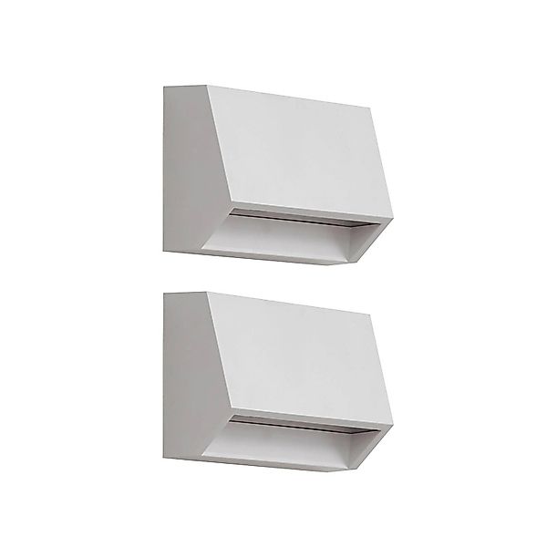 Lindby 2er Set LED Wandleuchte Außen Appeso 10025737 Modern in Weiß 1-flamm günstig online kaufen