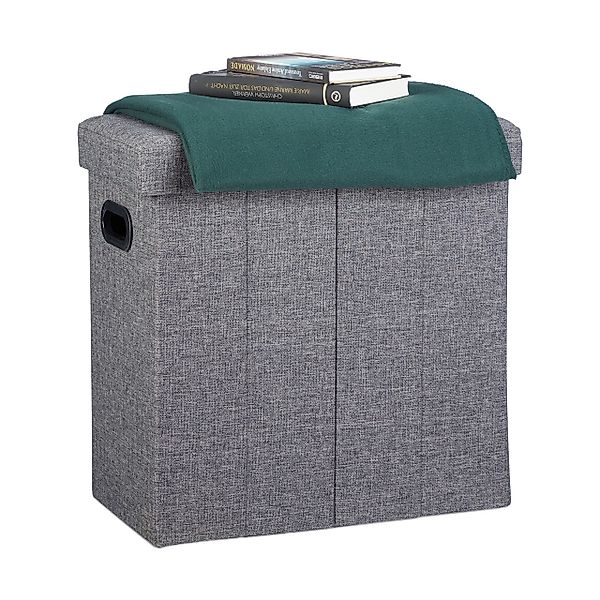 relaxdays Sitzhocker Faltbarer Sitzhocker, Dunkelgrau günstig online kaufen
