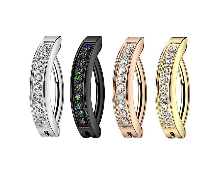 Taffstyle Bauchnabelpiercing Titan Bauchnabel piercing Ring Kristalle Gold günstig online kaufen