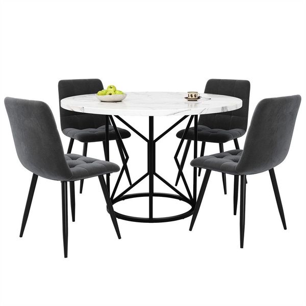 OKWISH Essgruppe Esstisch mit 4 Stühlen, günstig online kaufen