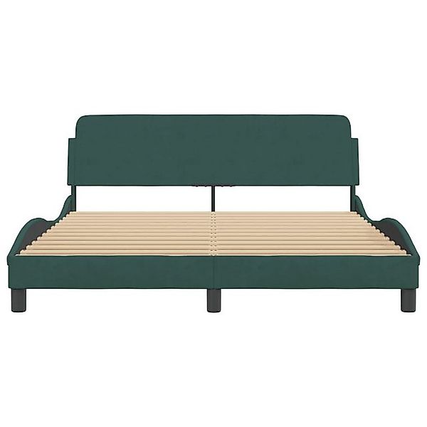 furnicato Bettgestell "Dover" Dunkelgrün 160x200 cm Samt (1-tlg) günstig online kaufen