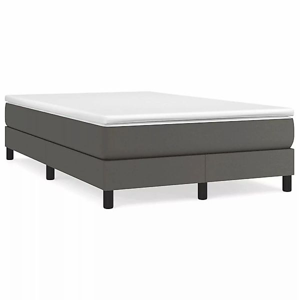 vidaXL Boxspringbett mit Matratze Grau 120x200 cm Kunstleder1378923 günstig online kaufen