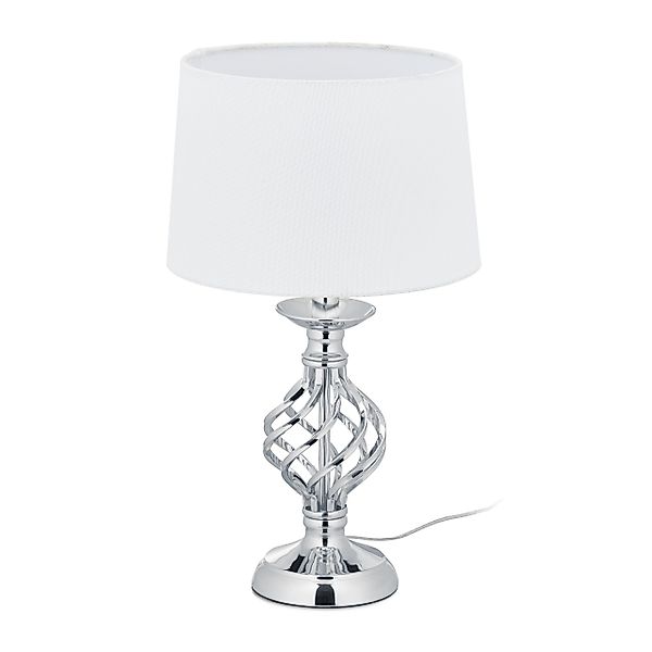 relaxdays Tischleuchte Tischlampe modern dimmbar, Silber günstig online kaufen