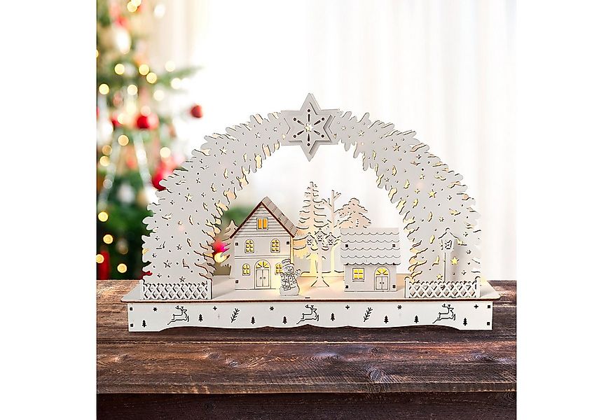 HTI-Living Schwibbogen Schwibbogen Weihnachtsdorf Weiß (1-tlg), Lichterboge günstig online kaufen