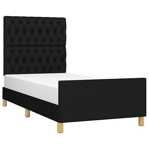 vidaXL Bett Bettgestell ohne Matratze Schwarz 90x200 cm Stoff günstig online kaufen