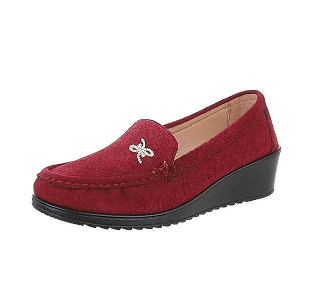 Ital-Design Damen Mokassins Freizeit Slipper (87214375) Keilabsatz/Wedge Mo günstig online kaufen