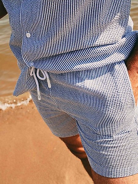 Suitable Badeshorts Stripe Seersucker Blau - Größe XL günstig online kaufen